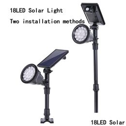 Solar Lawn Lamp Latest 18 Led Spotlights Motion Sensor Security Light On/Off Wall Lighting For Garden Yard Pathway Driveway Pool Dr