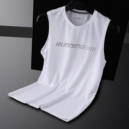 Men T-Shirt Sleeveless Shirts Running Gym Training Fitness Compress Muscles Men's Vest Basketball Tank Top Outdoor 22238z