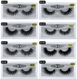 SD Series Single pair eyelashes 3D mink eyelash pure mink thick lashes sharpening eyelashes extension eyelash boxes make up wholes8903985