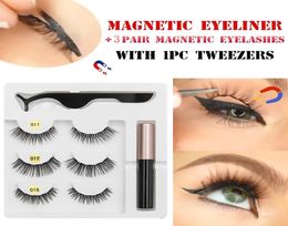 5 Magnet Eyelash Magnetic Liquid Eyeliner Magnetic 3d mink False Eyelashes Tweezer Set Waterproof Long Lasting Eyelash Extensio8478333