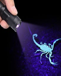 395nm Voilet Purple UV Flash Light Money Fluorescent Jewellery Detector Black Light Flashlight mini LED violet purple light torch la7041494