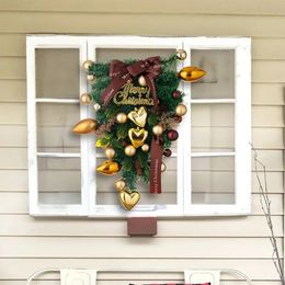 Christmas Decorations Creative Gold Inverted Hanging Doorplate Love Ball Tree Wreath Garden Decoration 231025