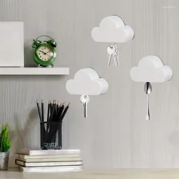 Hooks Magnetic Key Holder Wall Powerful Entryway Magnets Hanger White Cloud Shape Storage Organizer Haning Accessories