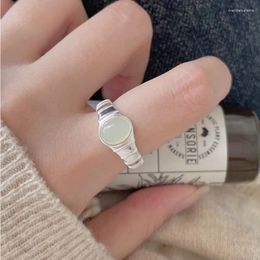 Cluster Rings S'STEEL Authentic 925 Silver Oval Crystal Personalised Resizable For Women Aesthetic Accessories Fine Jewellery