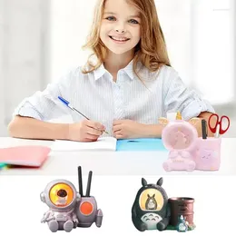 Table Lamps Resin Desk Light Pen Holder Decorative Cute Organizer With Soft LED Creative Cartoon Reading Night Lamp For Kids Room