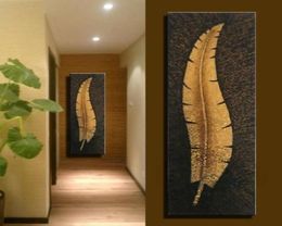 Retro and Nostalgic style oil painting long feather canvas art modern corridor home decoration PAINTING vertical version 1p40654748787923