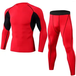 Men's Tracksuits Summer PRO Tight Fitness Sports Training Clothes Elastic Quick-drying Suit Long Sleeves Trousers 2 Pieces