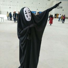 cosplay Chihiro's Chihiro Faceless Man Cosplay Cartoon Mask Gloves Kimono Halloween Ghost Cape Performance Costumecosplay