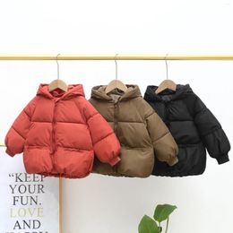 Down Coat Fashionable Hooded Cotton-padded Jacket For Children Thickened And Warm Winter Outerwear Boys Girls Ages 3-8