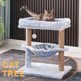 62cm 24.4Inches Soft Plush Pets Platform Tower Climbing Cute Frame House Sisal Posts Scratcher Cat Tree