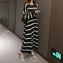 Basic Casual Dresses Loose Round Neck Striped For Female Spring Autumn Korean All-match Long Sleeve Dress Fashionable Women's Clothing YQ231025