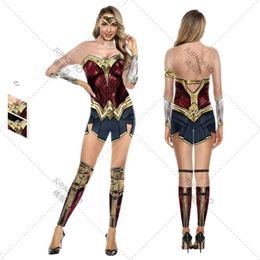 Cosplay the Wonder Is Magic New Women 3d Movie Pattern Bodysuit Sexy Long Sleeve Cosplay Jumpsuitcosplaycosplay