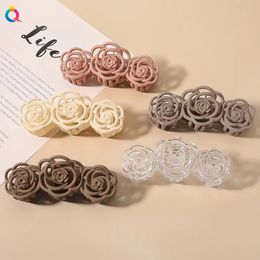 Fashion Rose Flow Claw Clip dla kobiet dziewczęta Słodkie zaciśnięcia włosów zaciski na głowę klipsy zimowe letnie akcesoria C391