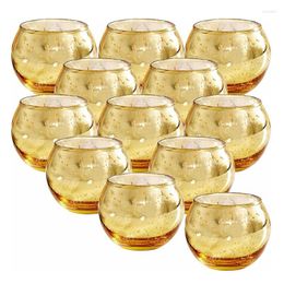 Candle Holders 12pcs Votive Mercury Glass Votives Holder Tealight For Home Decor And Weddings/Parties Table