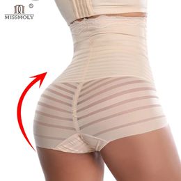 Womens Shapers Women Sexy Shaper Panties MISS MOLY Solid Lace Mesh Patchwork Shapewear Party Elegant Waist Trainer Tummy Control Faja Underwear 231025