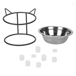Dog Car Seat Covers Ers Carrier Bag Raised Pet Bowls Cute Cat Ears Shape Stainless Steel Elevated Feeder Bowl With Stand For Cats Dogs Dhf7S