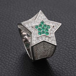 Augain Factory Direct Price Fine Jewelry Hip Hop Men Fashion Vvs Moissanite Sapphire Star Ring