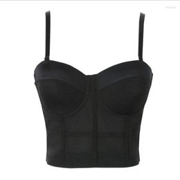 Women's Tanks Women's Y2k Zevity Fishbone Corset Can Be Worn Outside Camisole Bra One-Piece Top Tube Sexy Inner Underwear Woman