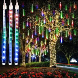 Party Decoration Christmas Decorations 30CM/50CM Waterproof LED Meteor Shower Rain Lamp for Outdoor Family Garden Wedding Holiday Falling String Light 231025