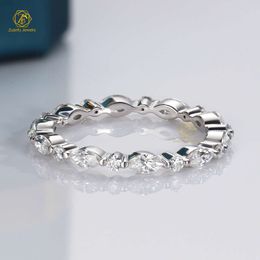 High Quality 2x4mm Marquise Diamond Moissanite Eternity Ring Engagement Wedding Ring 18k White Gold Rings Jewellery