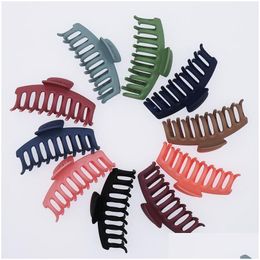 Hair Clips Barrettes New Solid Colour Large Claw Clip Crab Barrette For Women Girls Hair Claws Bath Ponytail Accessories Gift Headw D Ot7G3