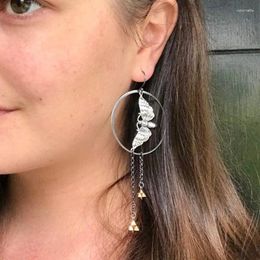 Dangle Earrings Moth Vintage Magic Witch Circle Goddess Boho Jewellery Gifts For Her