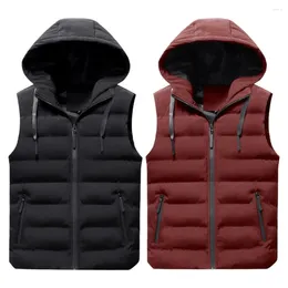 Men's Vests Trendy Male Work Waistcoat Super Soft Men Vest Jacket Fluffy Filling Windproof Zipper Sleeveless Coat Keep Warm