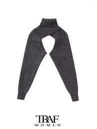 Women's Sweaters Women Fashion Arm Warmers Knit Sweater Vintage Turtleneck Long Sleeve Female Pullovers Chic Tops