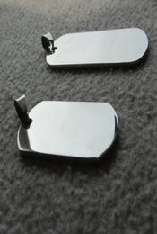 Whole Blank Stainless Steel Military Army Dog Tags Mirror surface laser engravable Men Pendants for boys4112276