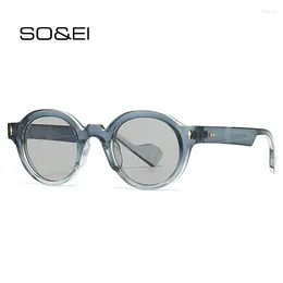 Sunglasses Ins Fashion Round Women Punk Rivets Gradient Shades UV400 Men Retro Brand Designer Sun Glasses