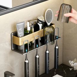 Toothbrush Holders Patch toothbrush rack wall-mounted punch-free gargle Cup storage home use set wall-mounted toothbrush holder 231025