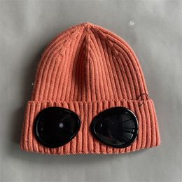 Goggle beanie designer hats for men ribbed knitted wool bonnet two lens glasses skull caps woolen turn up brim winter hat ski solid color casaul warmth mz0421155