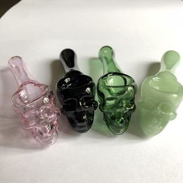 DHL 4 Inches Skull Glass Pipe Dab Rigs Smoking Water Bong Bowls Oil Nail Tobacco Hand Water Pipe Glass Oil Burner Bubblers