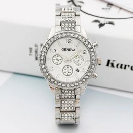 Wristwatches Bracelet Watches Metal Quartz For Women Luxury Ladies Diamond-Studded Rhinestone Fast