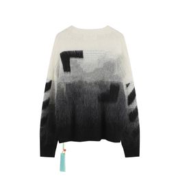 O ff White Sweater OW Autumn and Winter Designer Graffiti Pullover Printed Fashion Men's Cotton Casual Sweater Luxury Hip Hop Street Apparel Sweater US Size S-XL 387