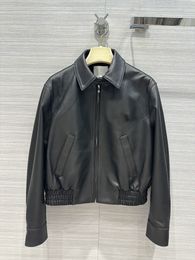 Miu Genuine leather jacket women outerwear jacket luxury brand designer women winter jacket high quality leather jacket classical jacket fur coat