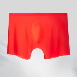 Underpants 2023 Sexy Fashion Men Thin Ice Silk Underwear A Chip Non-trace Comfortable Soft High Quality Male Boxer Shorts