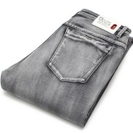 Men's Jeans Men 2021 Summer Strech Business Casual Straight Slim Fit Light Grey Denim Pants Trousers Classic Cowboys226x