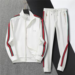 2024 autumn winter fashion Red green stripes Men's tracksuit luxury MUSIC Zipper pocket mens designer windbreaker breathable