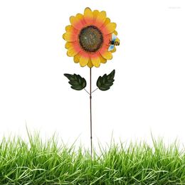 Garden Decorations Outdoor Sunflower Stakes Standing Lawn Flower Large Metal Sunflowers Yard Decorative Flowers Pinwheel Decor