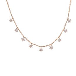 2018 New Fashion Drop Star floer Choker Necklace Gold Star Necklace for women cute girl sexy delicate shiny cz station layer choke222D