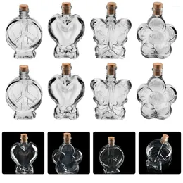 Vases 25Pcs Cork Stopper Bottle Heart Flower Shape Transparent Craft Small Sweets Candy Holder Jar For Home Party Shop 100ML