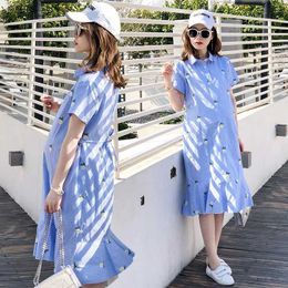 Basic Casual Dresses New Summer Maternity Fashionable Stripe Clothes Medium Length Cotton Dress for Pregnant Women YQ231025