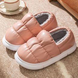 Slippers Open Flat Warm Slip-On Toe Women Couples Furry Home Shoes Keep H Winter Women's Slipper