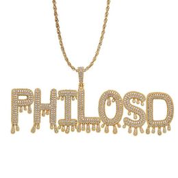 Fashion-s custom name necklace for men women luxury designer diy letter names iced out pendants fashion hip hop necklaces jewelry 236f