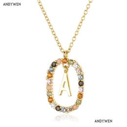 Pendant Necklaces 925 Sterling Sier Gold Letters A - Z Initial M S C K Alphabet Pendente Long Necklace Say My Name Fine Jewellery Drop D Otsnx