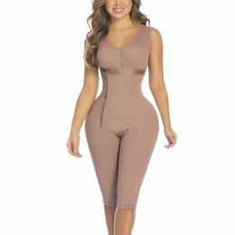 Women's Shapers Ladies Front Opening Side Zip And Knee Shapewear Lace Slimming Shorts Bodyshaper Women Fajas Colombianas Muje286r