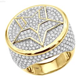 Medboo Trendy Jewelry 14k Yellow Gold 8.00 Total Ctw Vvs Moissanite Star Diamond Ring Hip Hop Jewellery Statement Ring for Men