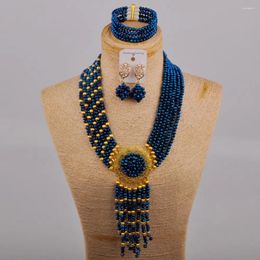 Necklace Earrings Set Fashion Costume African Beads Jewellery Crystal Bridal