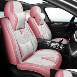 Luxury Nappa Embroidery Special Car Seat Er For Hyundai Kia Pu Leather Size Waterproof Mobile Ers Drop Delivery